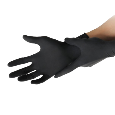 GUANTES DE NITRILO NEGROS TALLA M